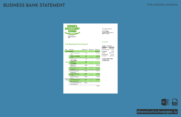 Firmenerklärung der Israel Discount Bank (Word- und PDF-Beispiel)